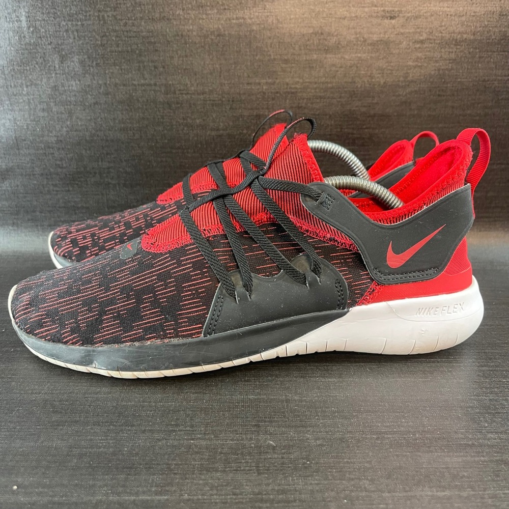 Nike Flex Contact 3 Men's Size 9.5 Black Red‎ Running Athletic Shoes AQ7484